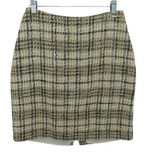Elie Tahari Tweed Plaid Mini Skirt Sz 6